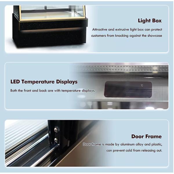 Large Capacity Cake Display Cabinet Refrigerator Arc Type With Lamp