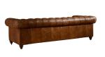 Chesterfield Tan Brown Soft Leather Sofa Set Antique Industrial Style For Living