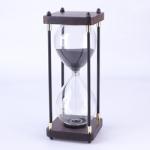 Black 30 Minute Hourglass Sand Timer Custom Logo For Business Gift