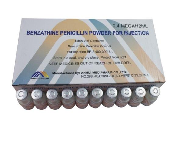 Benzathine Penicillin for Injection 2.4mega/12ml, 50vials/Box GMP Medicine BP