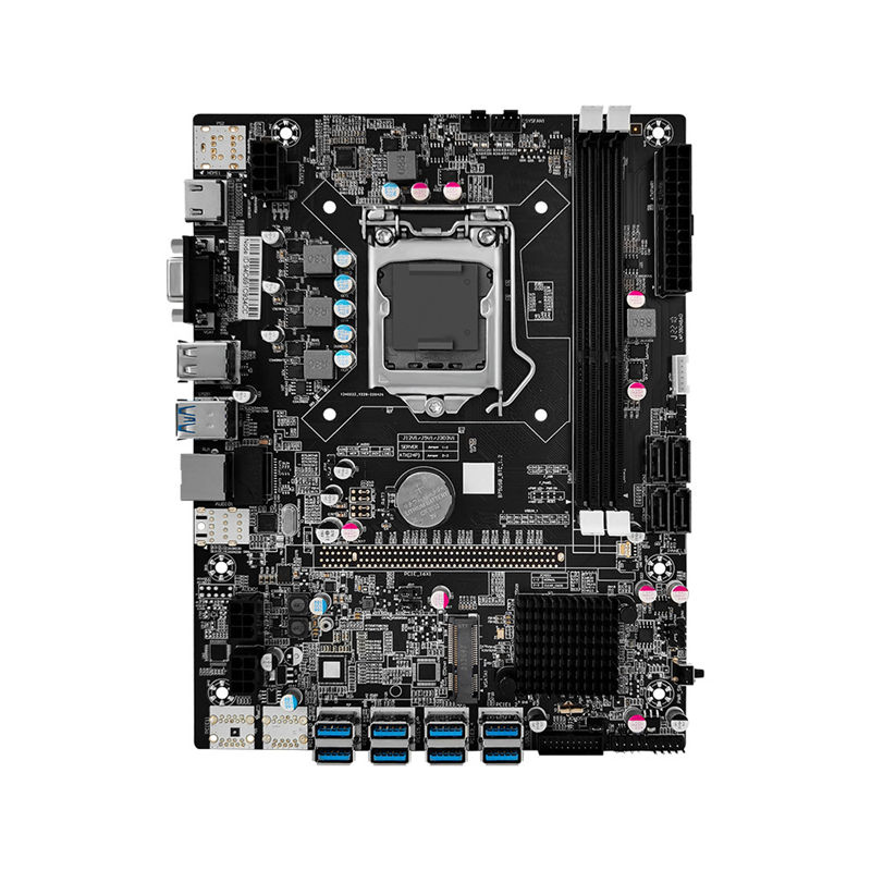 Customized B75 motherboard chassis 8gpu motherboard case with power supply ram and ssd B75 graphics card case
