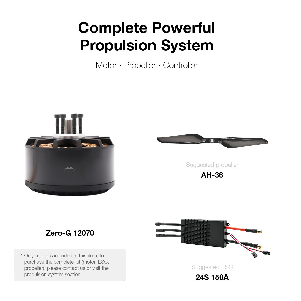 High Thrust 12070 Unmanned Aircraft Motor For Industrial Payload Delivery