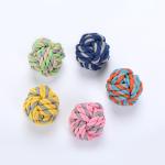 Bite Resistant Cotton Dog Rope Toy Ball Braided Cotton Chew Knot Ball For Dog