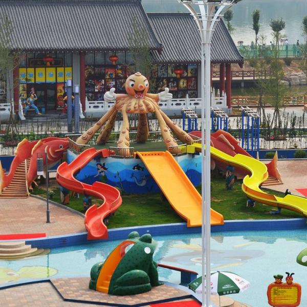 2m Height Fiberglass Kids' Water Slides, Mountain Slide For Children, Parent