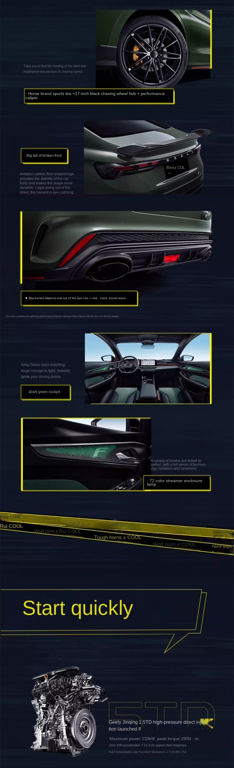 Upgrade Your Driving Experience with Geely Binrui 2024 1.5T Compact Car 7-Speed Wet Dual Clutch Gearbox and Gasoline Fuel