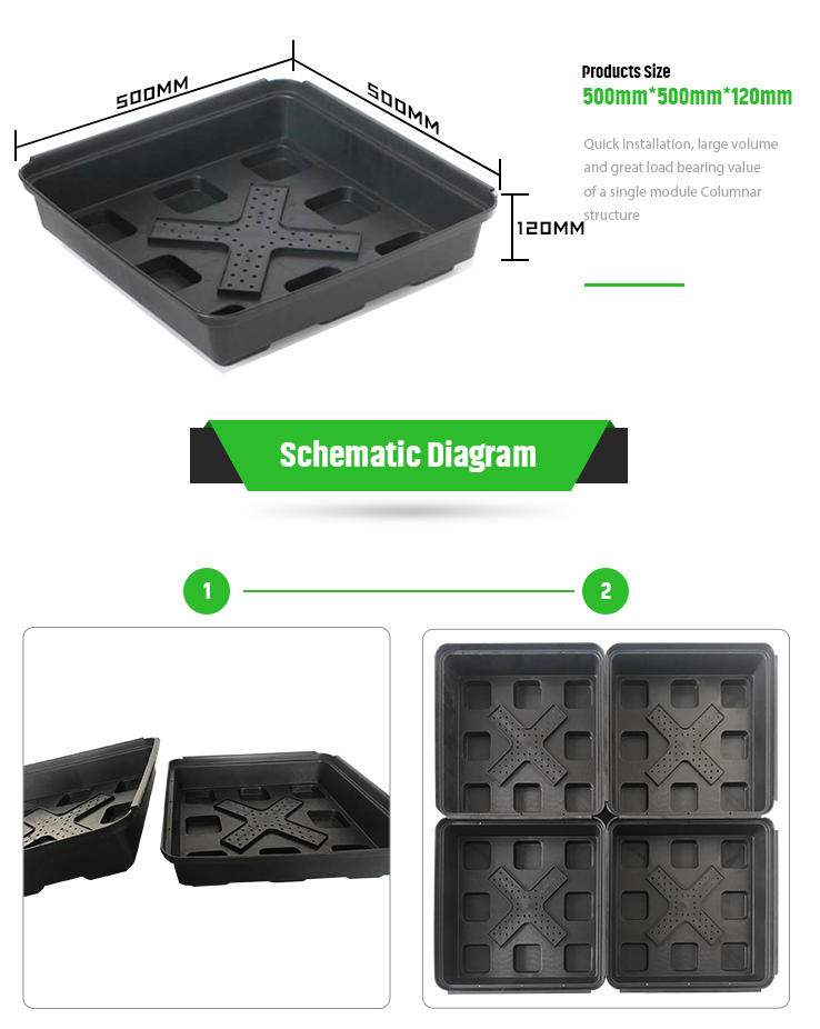 Square Shape Hdpe Plant Tray Roof Terrace Garden Pot Planter for Outdoor Propagator Kits