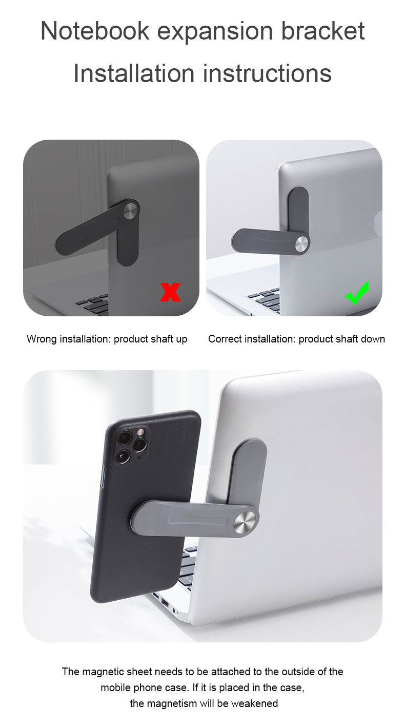FCC Adjustable Cell Phone Stand , Aluminium Magnetic Suction Phone Holder