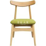 Oak Wood Upholstered Fabric Modern Dining Chair