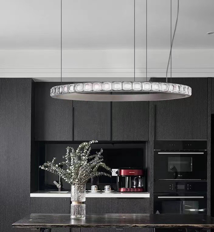 Decorative Lamp Led Chandelier Round Ring Lighting Large Modern Crystal Chandelier