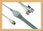 10 Pin Siemens Ecg Cable / 5 Lead Ecg CableGrabber AHA 3.6 M