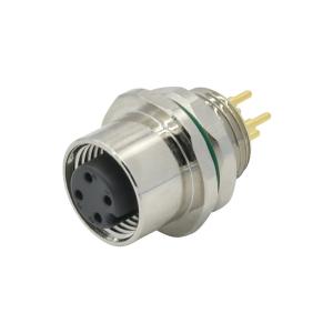 Wholesale IP68 Female M12 Panel Mount Receptacle Rear Lock Metal Waterproof Adapter Connectors from china suppliers