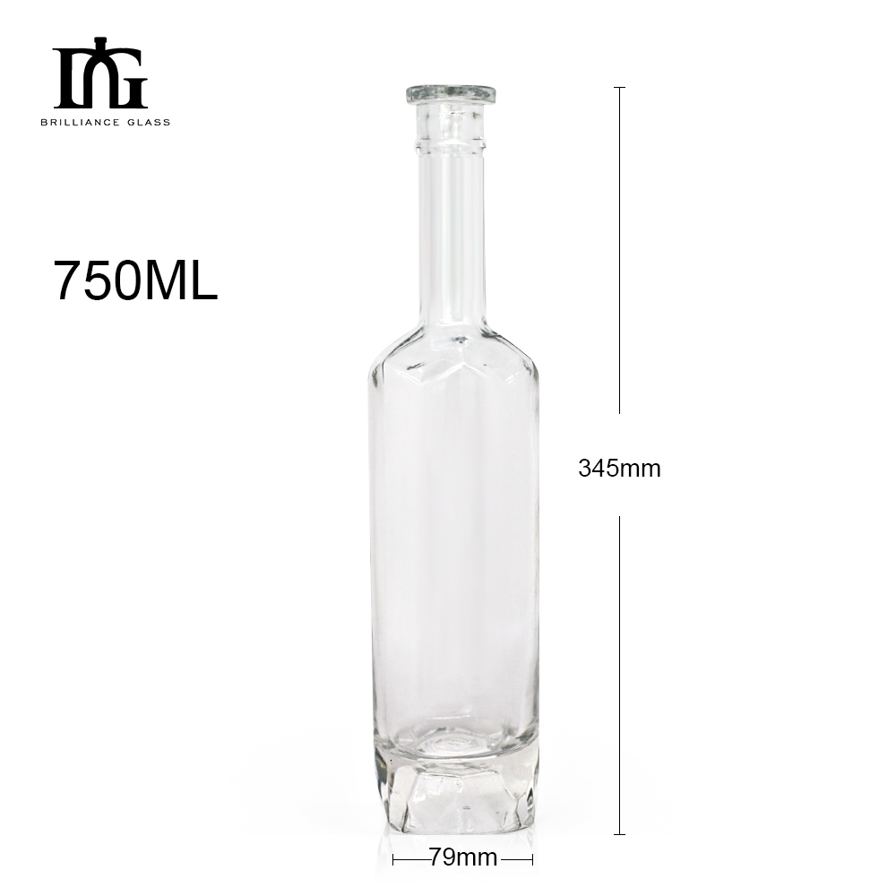 Base Material Glass 750ml/700ml Spirits Wine Bottles for Rum Whisky Vodka Gin Liquor