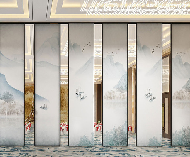 9m High Banquet 44db Soundproof Partition Wall Paint Surface