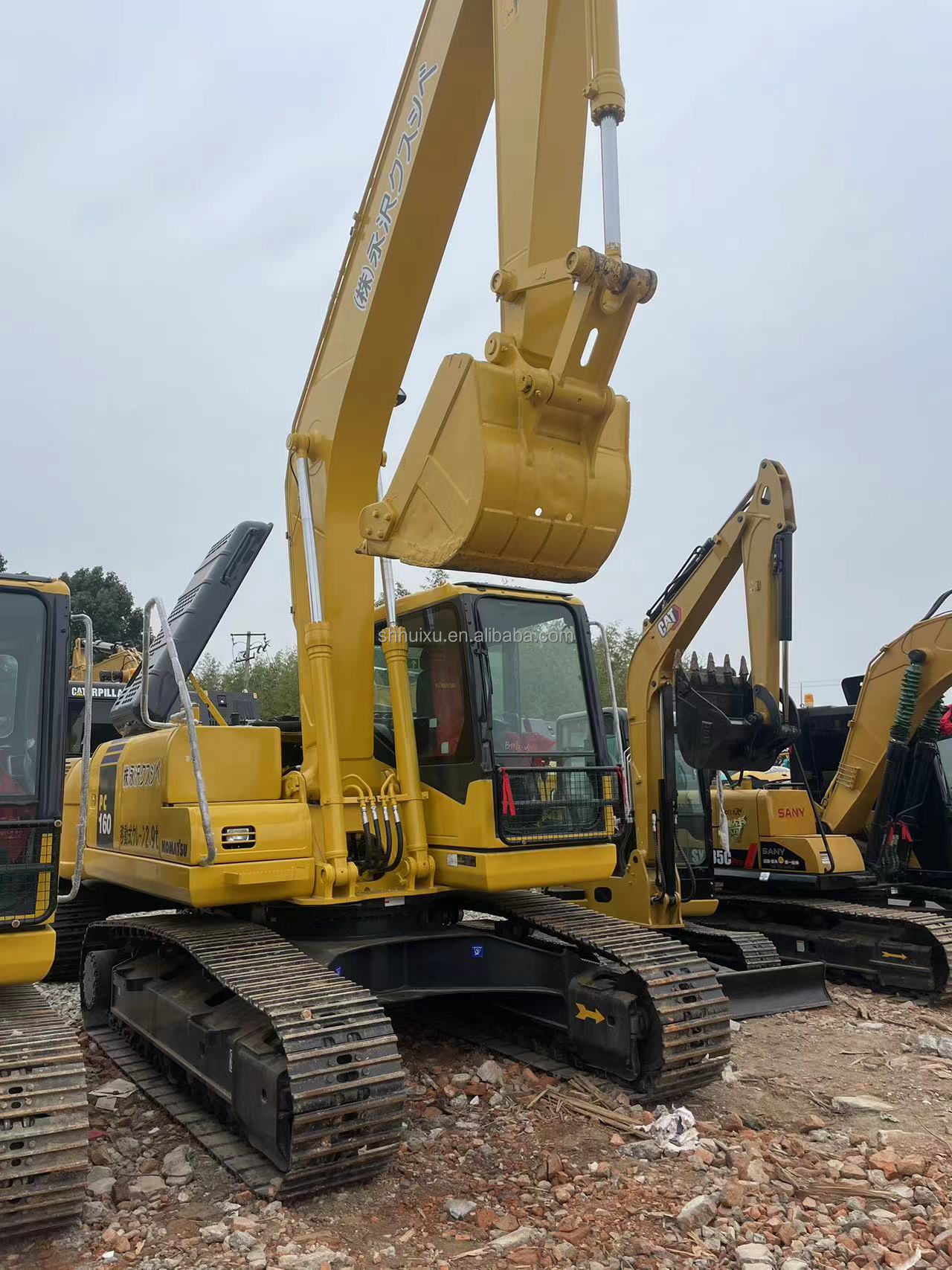 Hand used earth digger Komatsu PC160 used machinery 16 tons hand used post hole diggers second hand diggers for sale