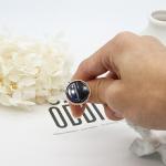 Moissanite Engagement Mens Gold Fashion Rings Alloy Gold Black / Blue Stone