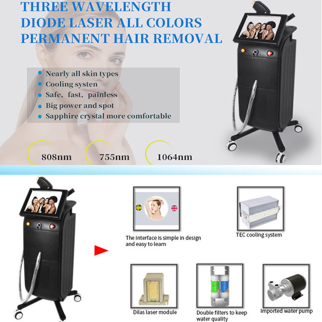Permanent Diode Laser Hair Removal Machine Painless Device For Smoother Skin