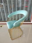 Sponge Seat Cushion 37cm Wrought Iron Dining Chair