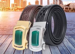 Wholesale New alligator leather fashion casual belt alloy automatic buckle crocodile men's belts from china suppliers