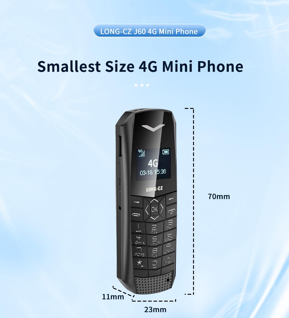 LONG-CZ J60 0.66" Mini Cellphone FM Wireless Bluetooth Handsfree Earphone Single SIM Card phone