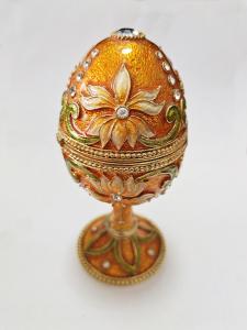 Wholesale Hand Painted Enameled Faberge Egg Style Decorative Hinged Jewelry Trinket Box Unique Gift Home Decor Jewelry Box from china suppliers