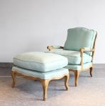 French style louis accent chair oak wood frame chair with linen fabric good