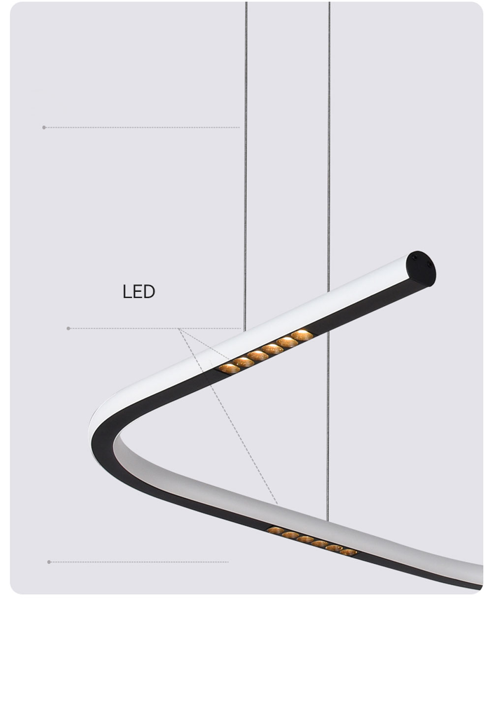 Modern Designer LED Pendant Lighting Nordic Brief Liner Pendant Lamp Anti-Dazzle Hanging Light(WH-MI-457)
