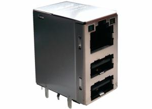 Wholesale SHRJ-1108F1019-2 USB With Rj45 Connectors 10 / 100 / 1000Mbps Magnetic from china suppliers