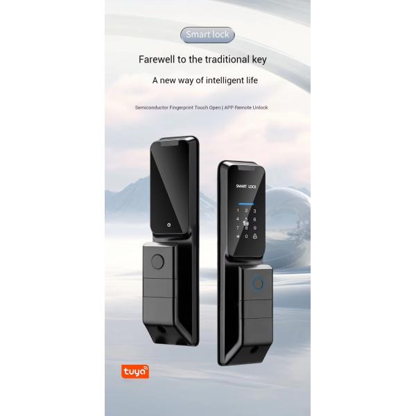 Wifi Fingerprint Door Lock Aluminum Alloy Tuya Digital Door Lock 35mm - 60mm