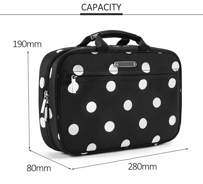 Eco Friendly Polka Dot H19CM Polyester Cosmetic Bag