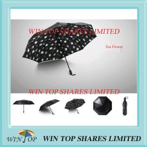 Wholesale 3 folding UV resistance Tea flower Umbrella from china suppliers