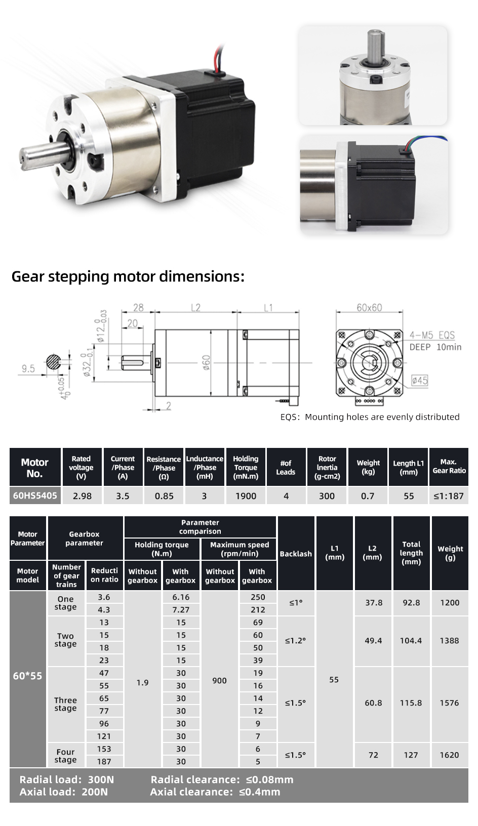 Nema 8-23 Micro Stepping Planetary Geared Stepper Motor With Gearbox Reducer for AGV AMR