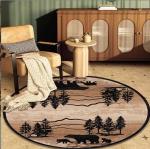 Round Ancient Polyester Fiber Living Room Floor Carpet Special Style