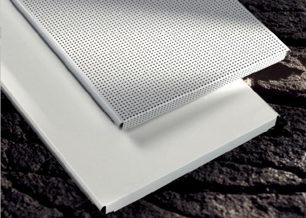 Quality Custom Perforated Metal Ceiling Tiles Panels E Shaped For Drop Down Ceiling , Hook On for sale