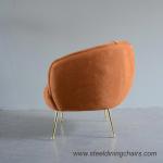 Living Room 810mm Velvet Single Seater Sofa Chair With Stainless Steel Leg