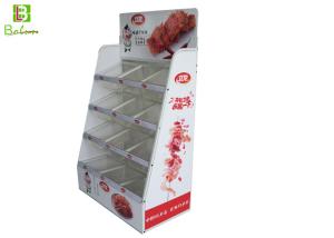Wholesale White POP Metal Store Display Rack 4 Ldders For food Weightlight from china suppliers