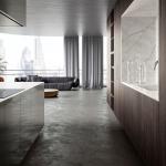 Custom Aluminum Simple Wood Veneer Wall Cabinet Kitchen Modern 304 Stainless