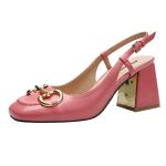 1866-1 Sexy High Heels Horsebit Mary Jane Women'S Shoes Square Toe Thick Heel