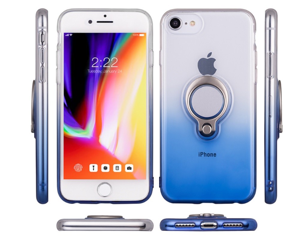 Color Gradient Ring Magnetic Car Mount Holder Soft TPU Case Back Cover For Oppo F5/A73/A79 R11S plus A5/A3S FIND X A71