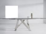 900mm Width Extensible Tempered Glass Dining Table DT-31097 With Stainless Steel