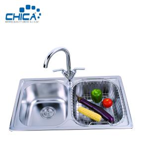 Wholesale Farmhouse Sinks Topmount Press Kitchen Sink Double Bowl Kitchen Sink With Faucet from china suppliers