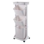 Versatile 3 Tier Vertical Laundry Sorter 44X34 Plastic Laundry Hamper