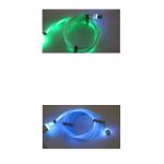 Pogo Pin LED Lighting Luminous USB Magnetic Charging Cable Coiled Rope 100cm