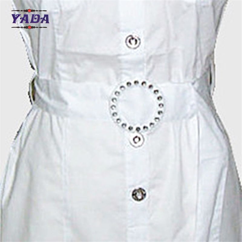 Latest designs pictures vintage o-neck 2017 summer dress beautiful office dresses with self fabric belt