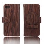 Manufacturer Special Bow Wood cover for Apple Iphone 7 leather case with Makeup