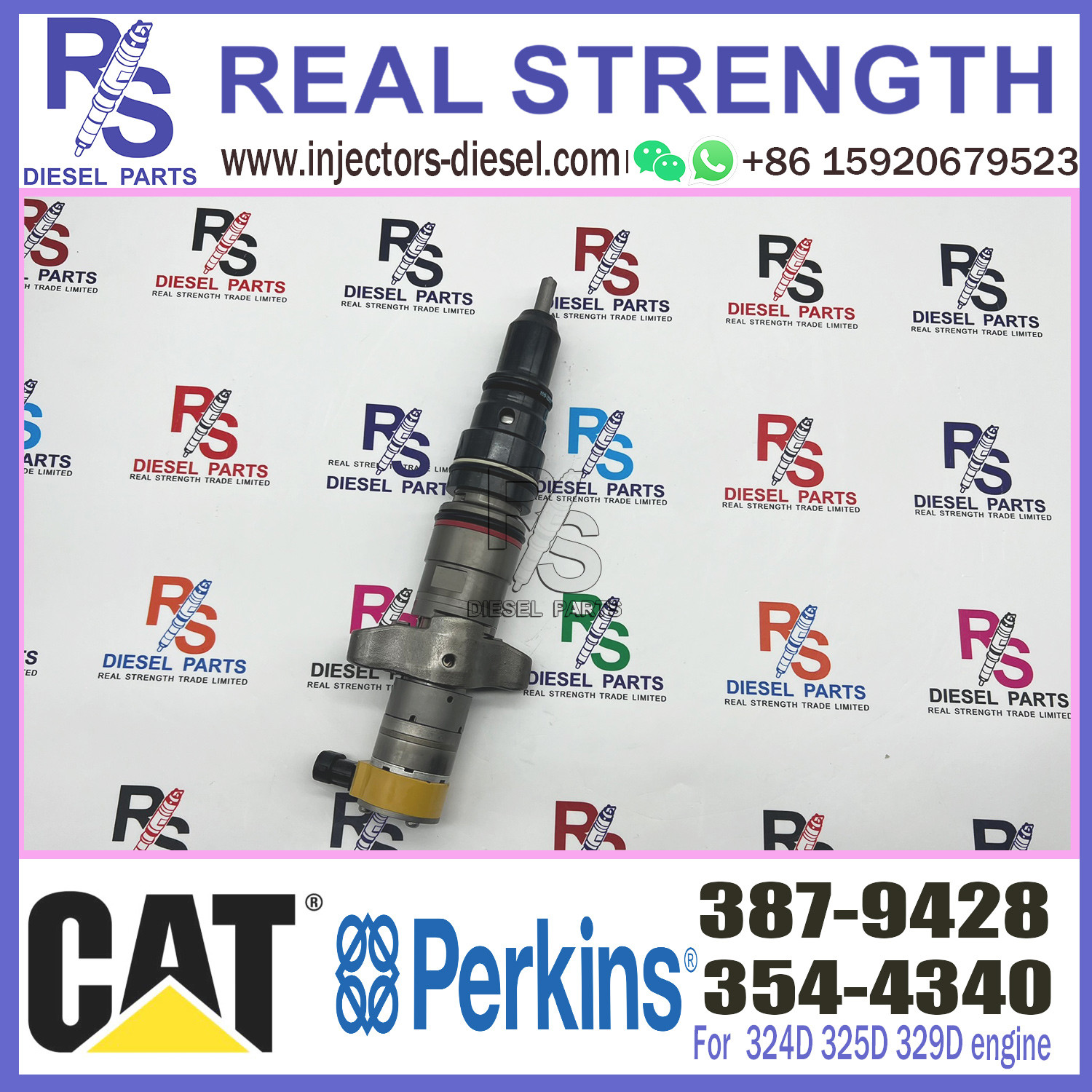 Diesel Injector GP-FUEL CA3879428 387-9428 20R8059 20R-8059 For Caterpillar C7 962H 950H IT62H Excavator