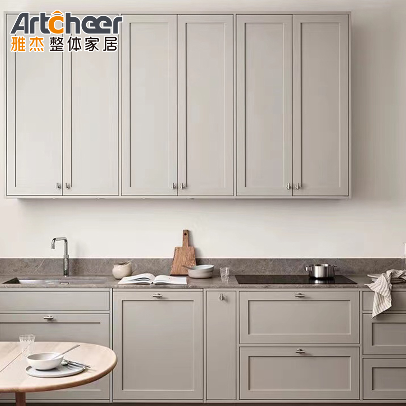 Flat Edge Countertop Eased Edge Modern Modular Kitchen Cabinet for Hassle-Free Assembly