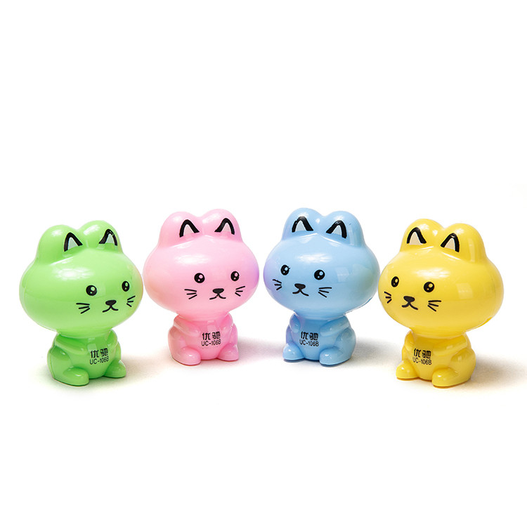 Decal Cat Animal Shaped Pencil Sharpener Single Hole
