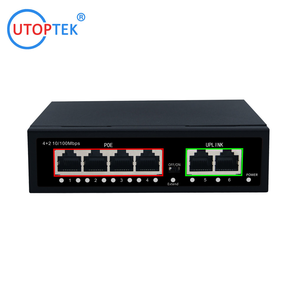4x10/100M POE+2xUP-link IEEE802.3af/at POE Etherent switch for CCTV IP Camera Network switch