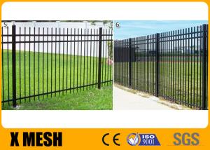 Wholesale Military Bases Cross Resistance Ornamental Garden Gates Black Color Vinyl Coated 3.0m High from china suppliers