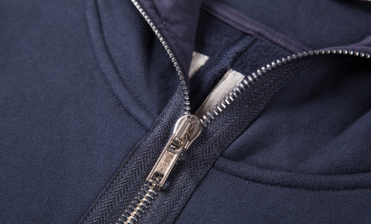 Wholesale bulk top quality solid color fleece fitness men casual full face zip hoodie